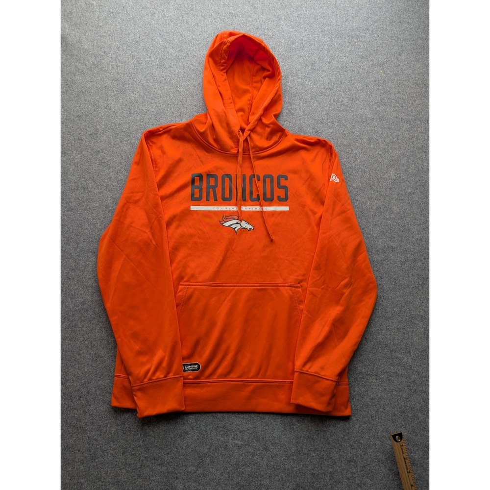 Denver Broncos NFL Combine Training Hoodie Orange New Era Team Apparel Mens L